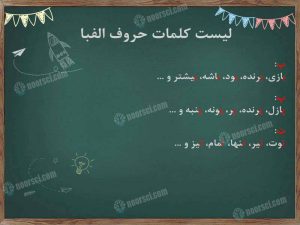 لیست کامل کلمه حروف الفبا برای تلفظ